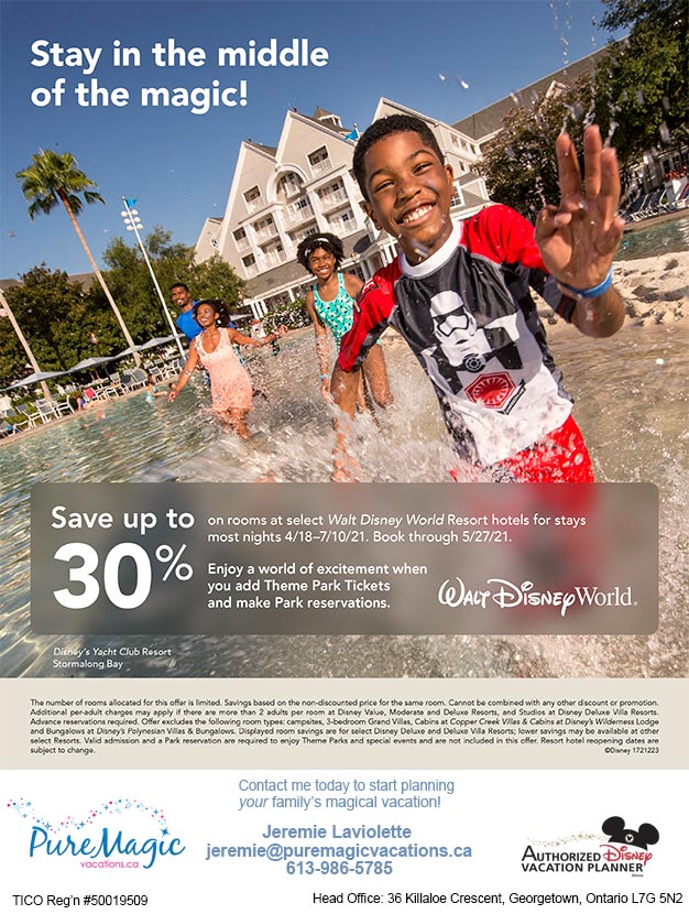 Walt Disney World Offer - Save up to 30% off in through June 2021