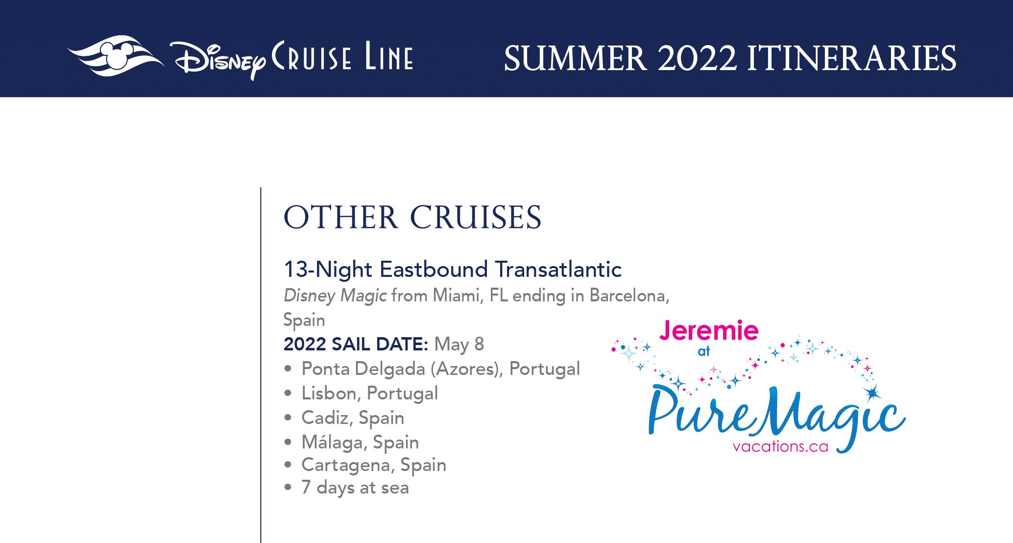 disney dream cruise itinerary 2022