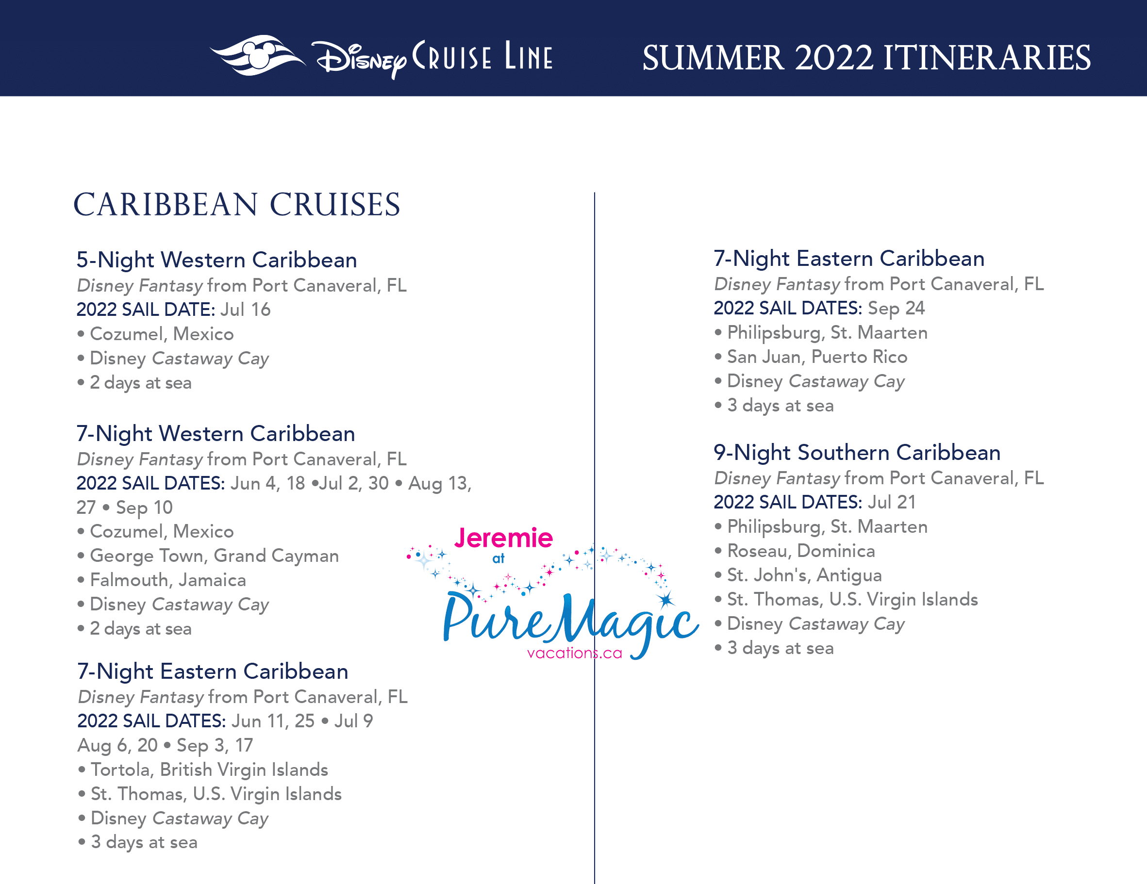 Disney Cruise Line Summer 2022 Itineraries & Destinations Jeremie at